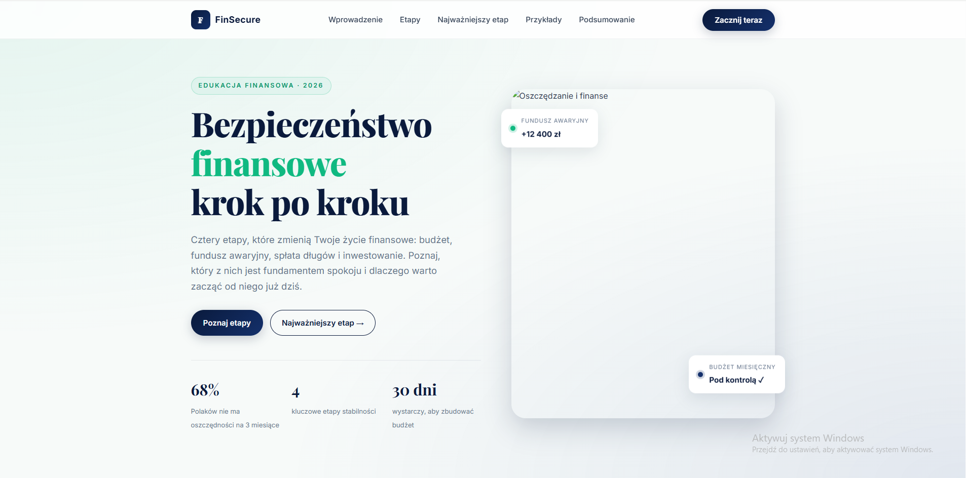 FinSecure — strona edukacyjna o finansach osobistych
